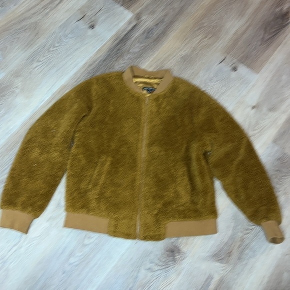 J.Crew Mercantile Goldenrod Women's Teddie Sherpa Bomber Jacket Medium - Picture 3 of 8